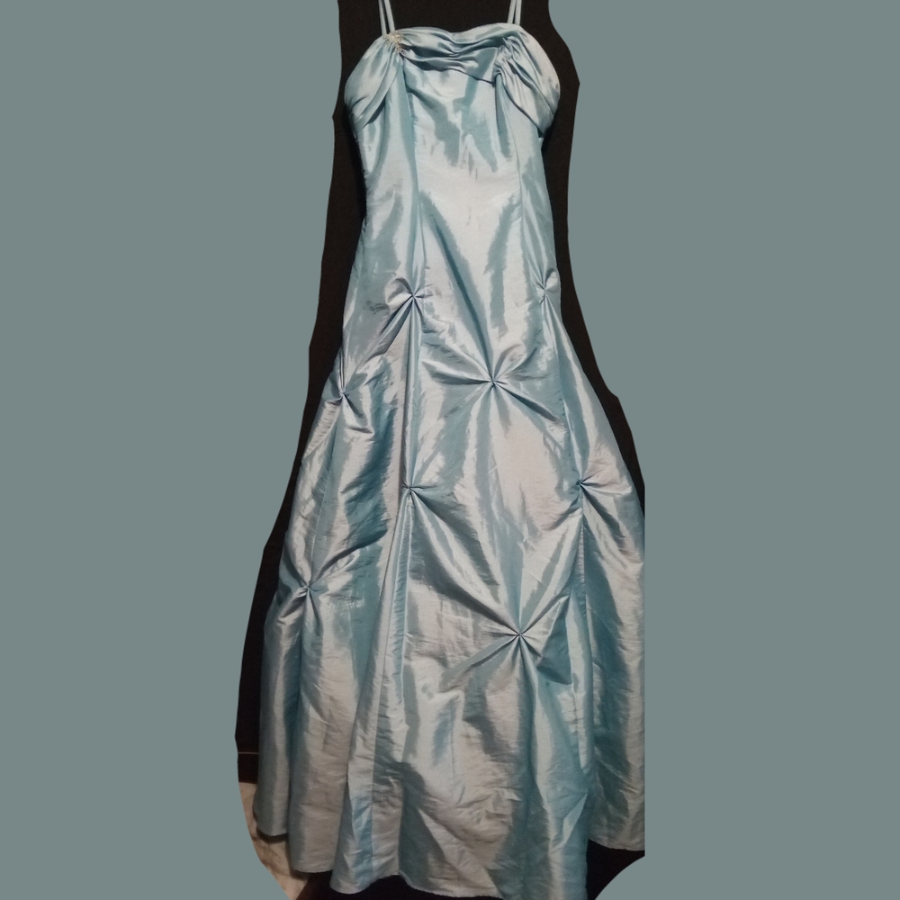 Xcite Prom Strapless Shimmering Blue Dress